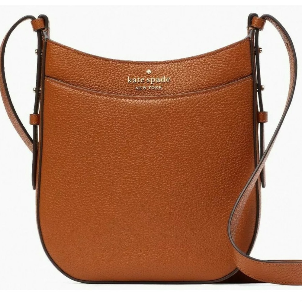 NWB Kate Spade Leila Brown Leather North South Crossbody K7306 $329 Small